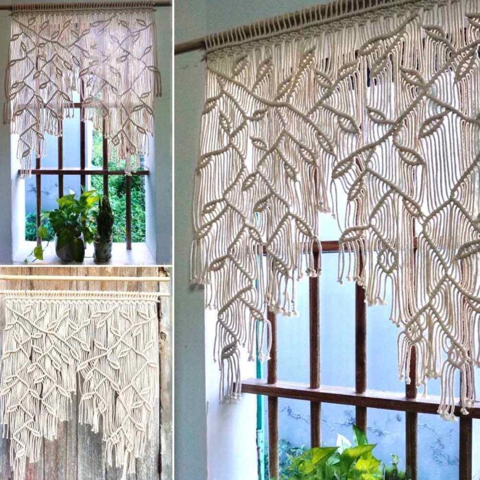 Màn cửa trang trí phòng họa tiết nhành cây Z224 | Flexdecor VN | 1