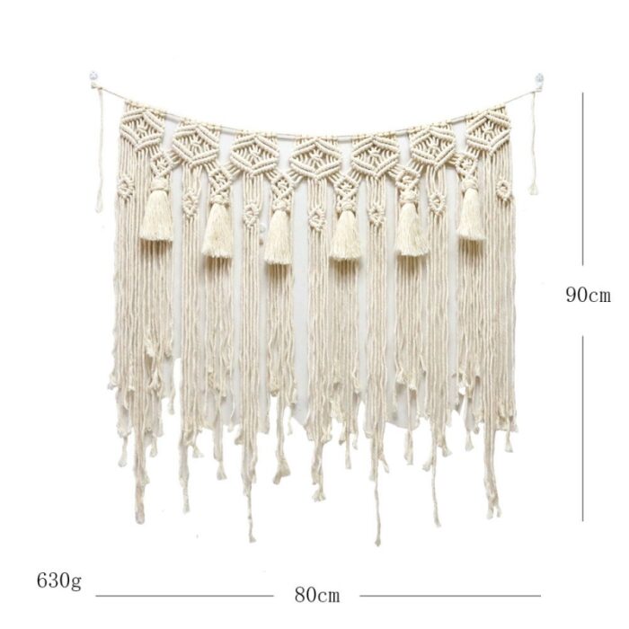 Mành trang trí dệt thủ công phối tua rua sáng tạo Z136 | Flexdecor VN | 1