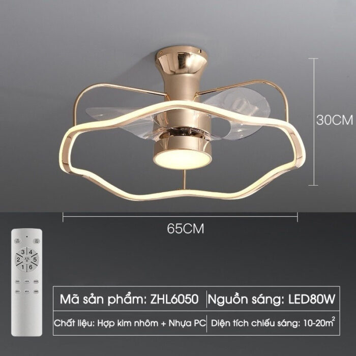 Quạt trần đèn trang trí khung lượn sóng ZHL6050 | Flexdecor VN | 4