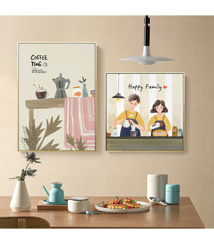 Tranh thủy tinh khung nhôm trang trí phòng ăn JGC2086B | Flexdecor VN | 3