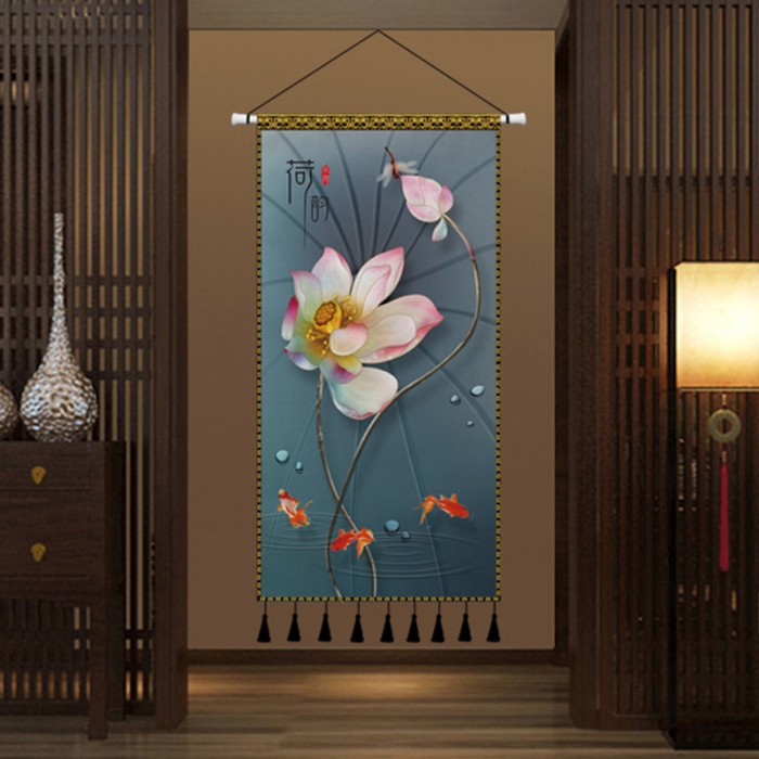 Tranh vải trang trí nghệ thuật hoa sen F76MH | Flexdecor VN | 1