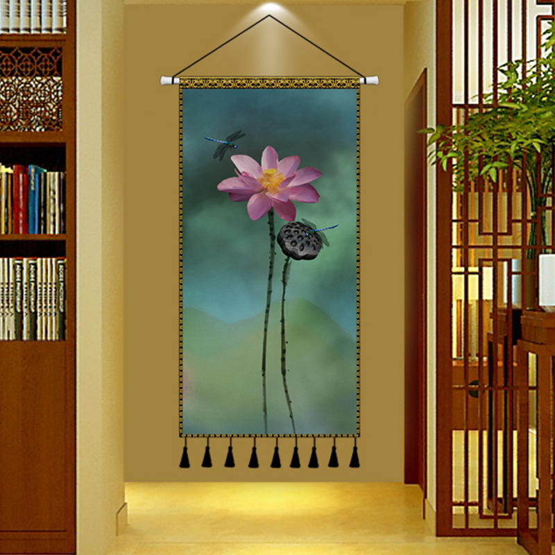 Tranh vải trang trí nghệ thuật hoa sen F76MH | Flexdecor VN | 3