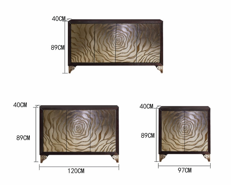 Tủ kệ decor bằng gỗ khắc hoa hồng tráng lệ JYJ21008 | Flexdecor VN | 34