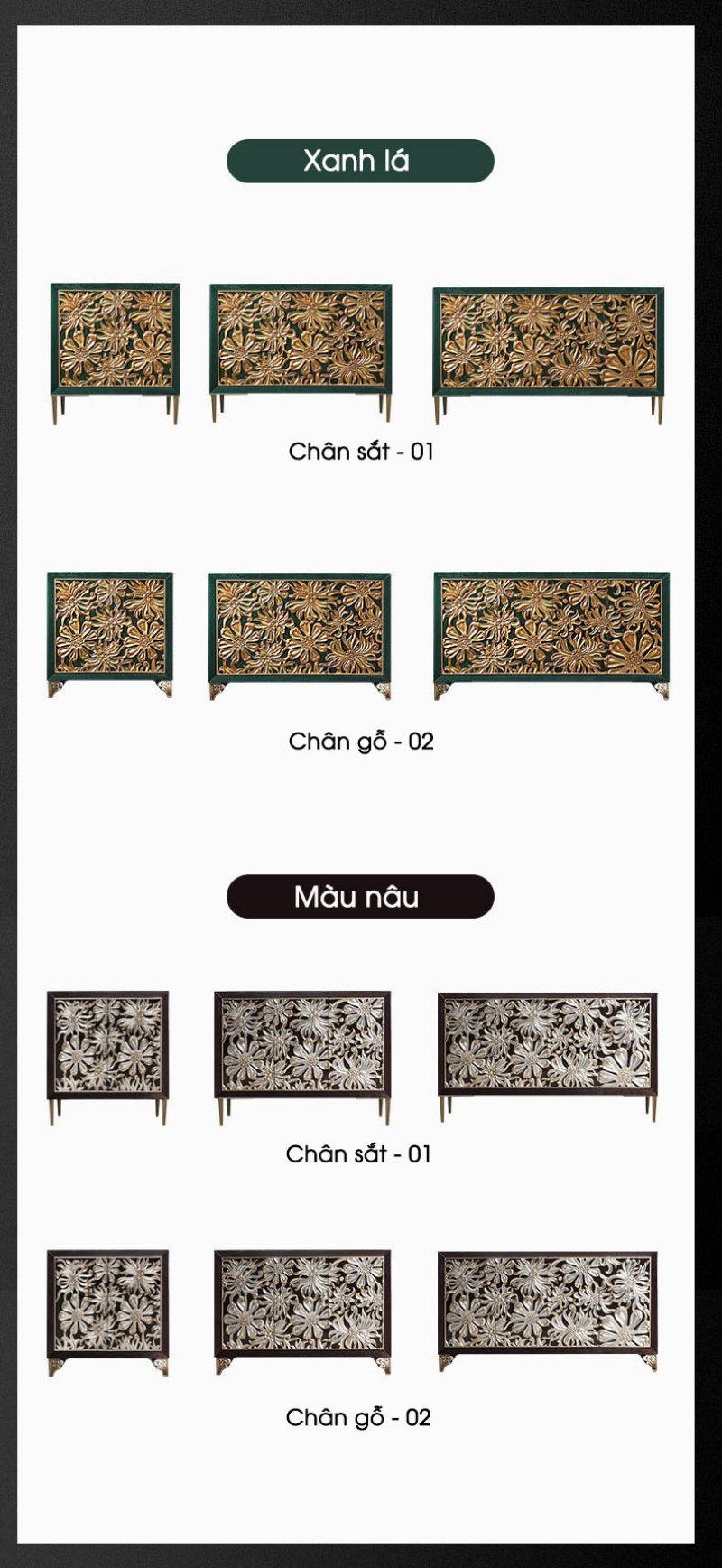 Tủ kệ trang trí bằng gỗ khắc hoa sang trọng JYJ8020 | Flexdecor VN | 30