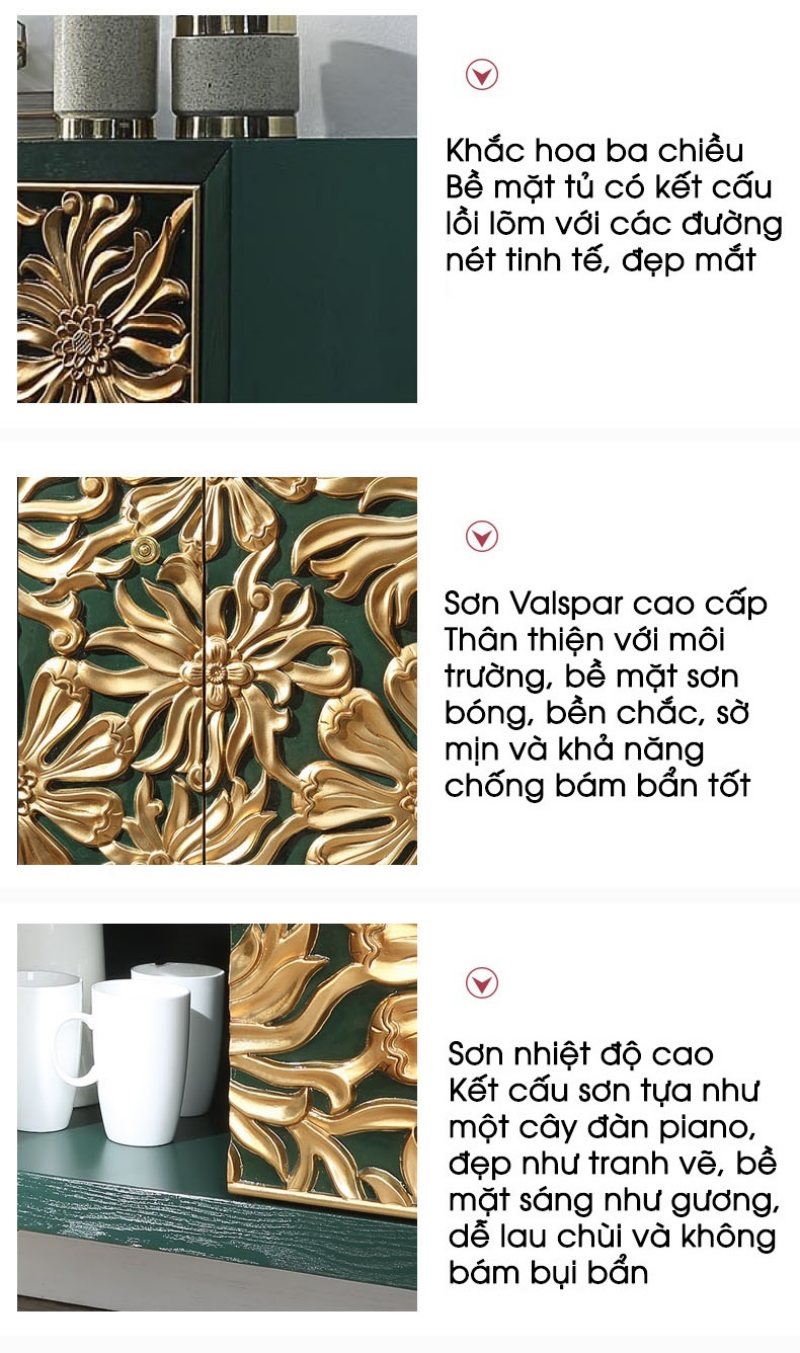 Tủ kệ trang trí bằng gỗ khắc hoa sang trọng JYJ8020 | Flexdecor VN | 38