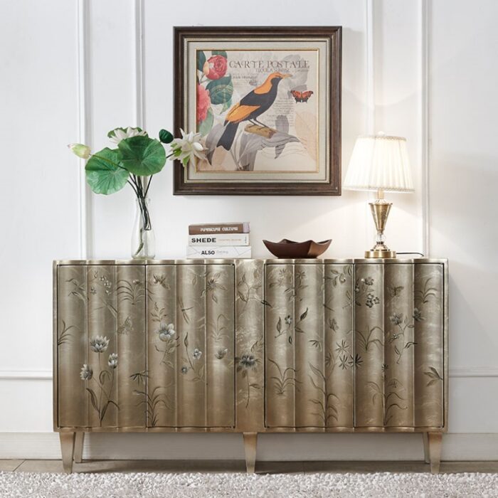 Tủ kệ trang trí sang trọng độc đáo bằng gỗ JYJ8006