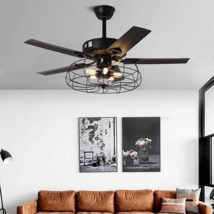 Quạt trần đèn trang trí phong cách công nghiệp ZH8520 | Flexdecor VN | 4