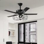 Quạt trần đèn trang trí phong cách công nghiệp ZH8520