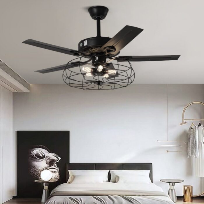 Quạt trần đèn trang trí phong cách công nghiệp ZH8520 | Flexdecor VN | 2