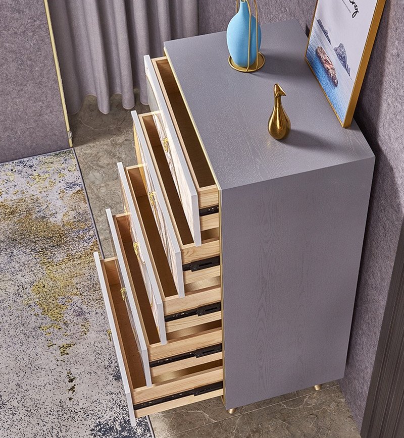 Tủ đứng trang trí bằng gỗ hoa văn cá chép LFB005 | Flexdecor VN | 13