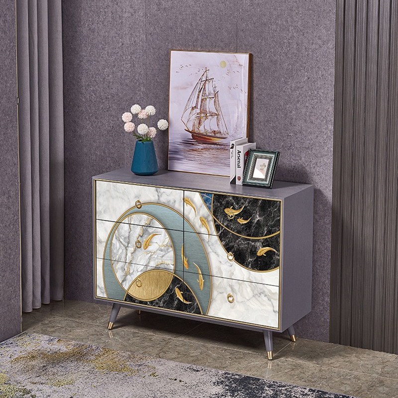Tủ đứng trang trí bằng gỗ hoa văn cá chép LFB005 | Flexdecor VN | 16