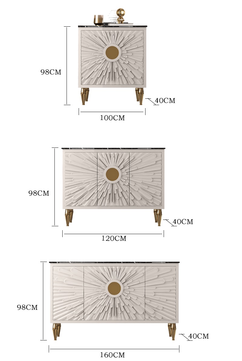 Tủ gỗ mặt đá cẩm thạch trang trí phòng khách JYJ7444 | Flexdecor VN | 3