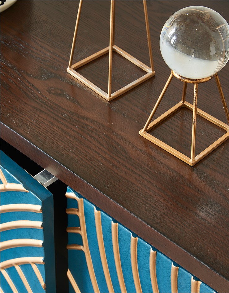 Tủ kệ phòng khách bằng gỗ họa tiết tối giản JYJ2718 | Flexdecor VN | 5