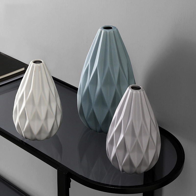 Bình gốm trang trí màu trơn Origami sáng tạo PA0678 | Flexdecor VN | 7