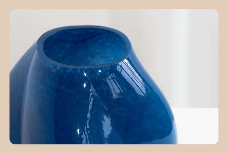 Bình hoa thuỷ tinh decor dạng xoắn màu xanh SHY342 | Flexdecor VN | 9