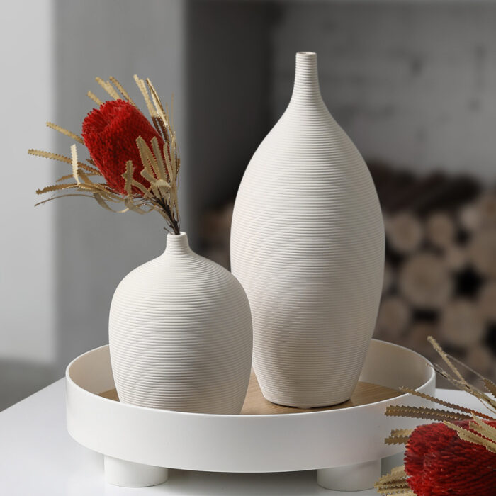Bình hoa gốm decor màu trắng tối giản hiện đại PA9352 | Flexdecor VN | 1