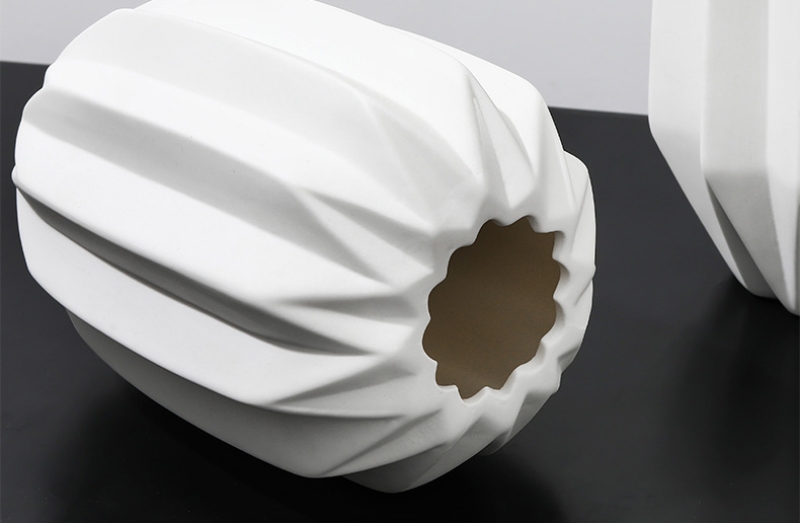 Bình hoa sứ trắng trang trí thiết kế Origami PA7230 | Flexdecor VN | 11