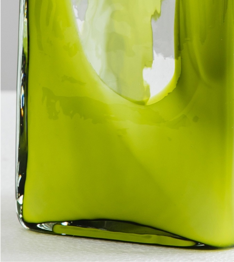 Bình thuỷ tinh trang trí hình trụ màu olive JJ5743 | Flexdecor VN | 13