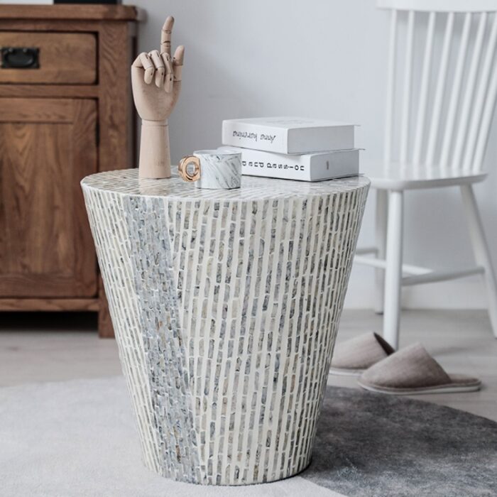 Đôn decor khảm xà cừ trụ tròn hình phễu DGP0301