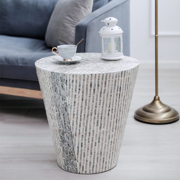 Đôn decor khảm xà cừ trụ tròn hình phễu DGP0301 | Flexdecor VN | 2