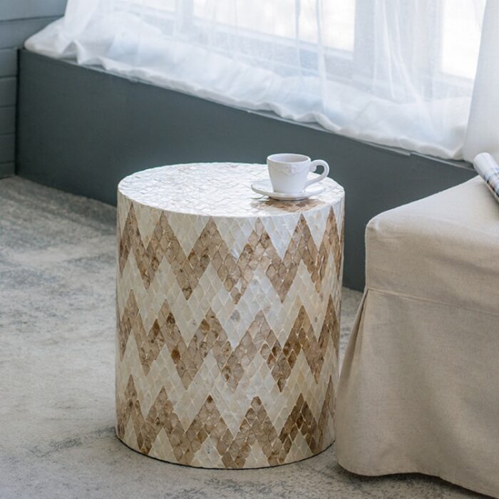 Đôn trang trí bằng gỗ khảm xà cừ sang trọng TLC21551 | Flexdecor VN | 2