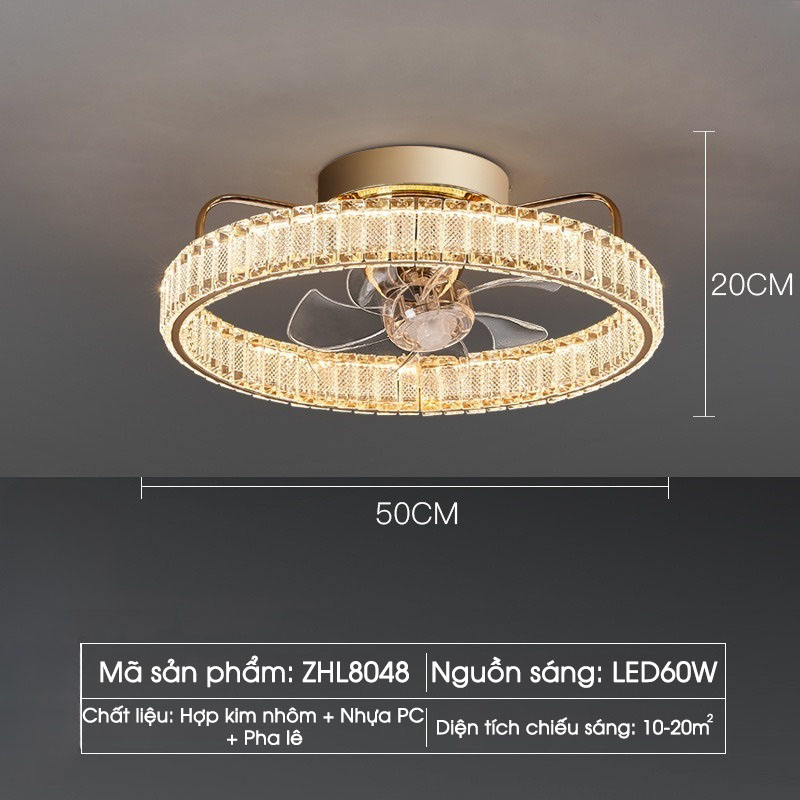 Quạt trần đèn pha lê cao cấp sang trọng ZHL8048 | Flexdecor VN | 18