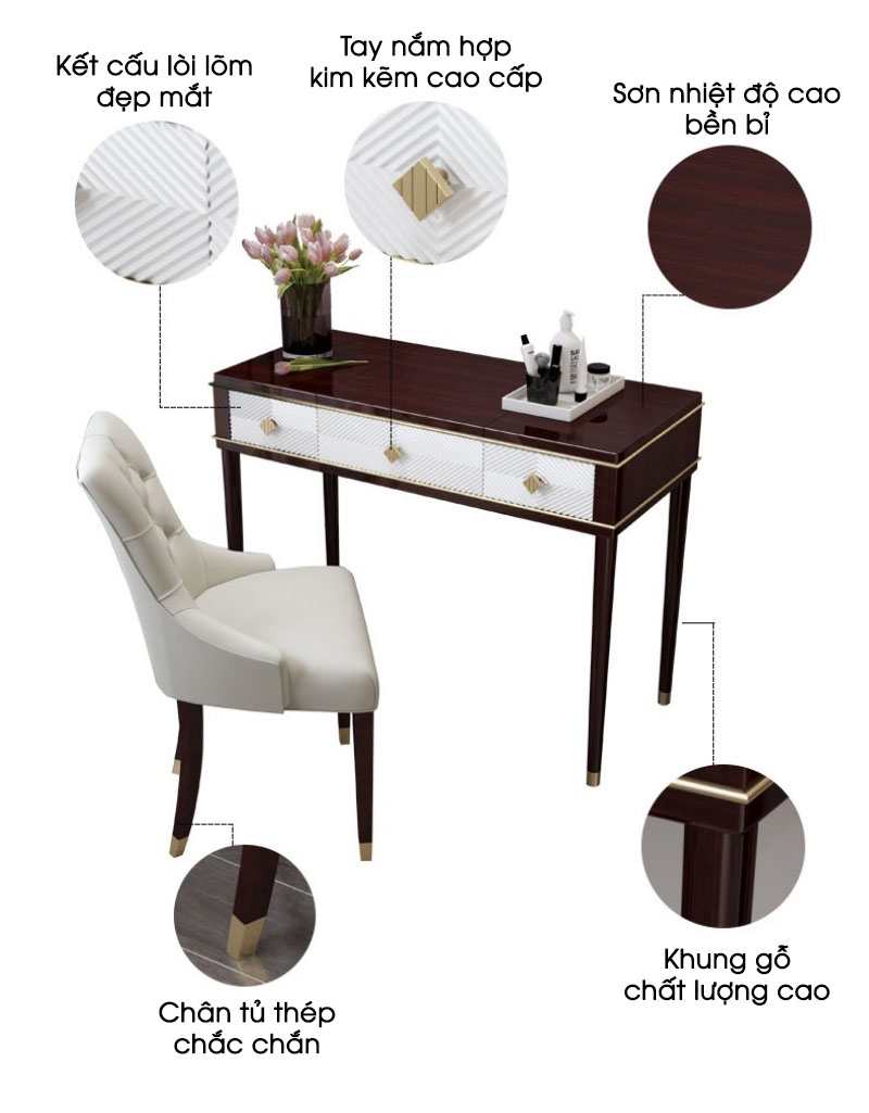 Tủ kệ decor bàn trang điểm bằng gỗ cao cấp JYJ8017 | Flexdecor VN | 22