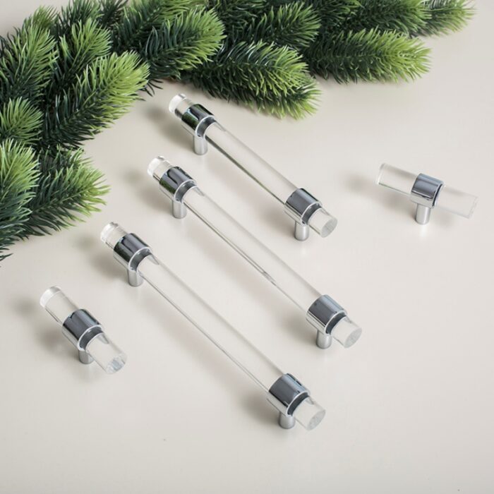 Tay nắm tủ đồng thau và acrylic trong suốt DD6069 | Flexdecor VN | 1