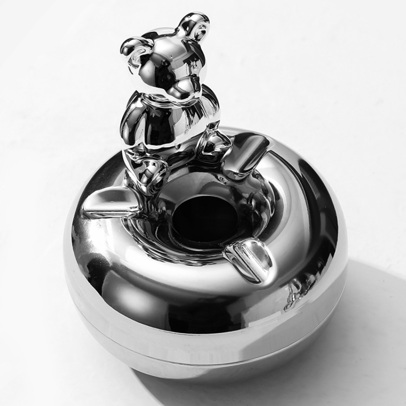 Gạt tàn decor hình gấu sáng tạo bằng inox CC0130 | Flexdecor VN | 7