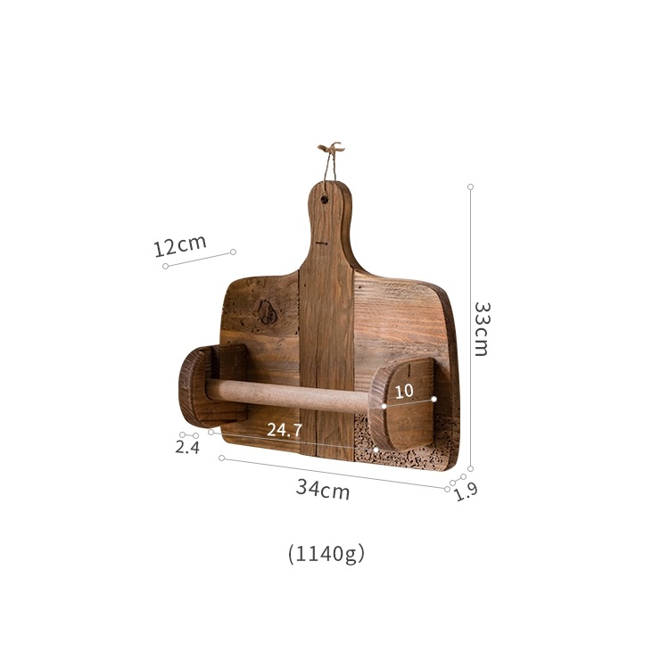 Giá treo cuộn giấy decor phòng bếp bằng gỗ WJ8022 | Flexdecor VN | 17