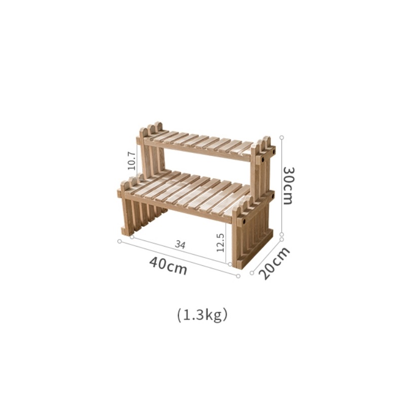 Kệ để cây cảnh trang trí hai tầng bằng gỗ JJ6604 | Flexdecor VN | 13