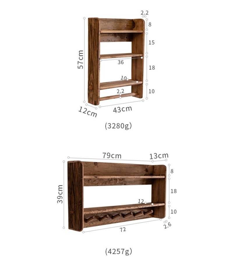 Kệ treo tường bằng gỗ decor phòng bếp WJ8024 | Flexdecor VN | 17