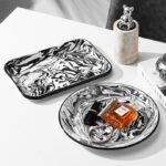 Khay lưu trữ decor nghệ thuật trắng đen CC9616