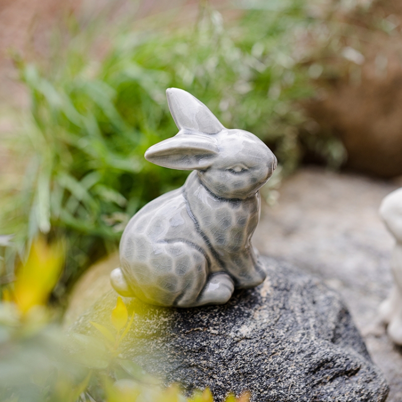 Tượng thỏ đáng yêu trang trí bằng gốm sứ TC6594 | Flexdecor VN | 9