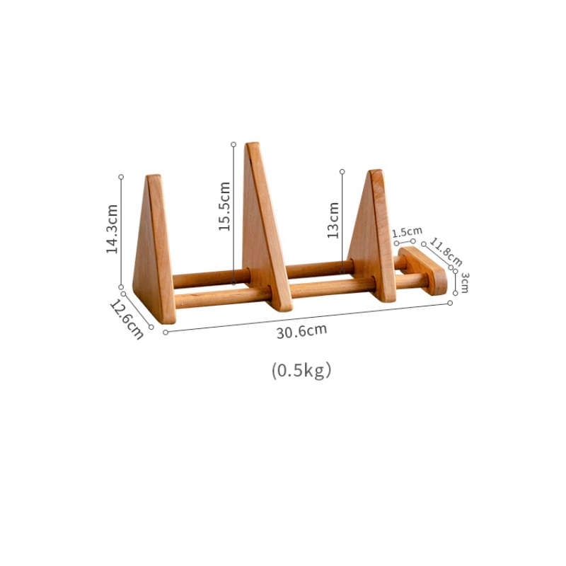 Chặn sách decor tam giác bằng gỗ JJ6515 | Flexdecor VN | 11