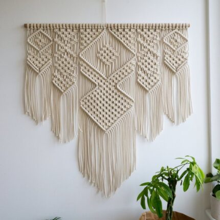 Mành Macrame vintage decor treo tường F9210