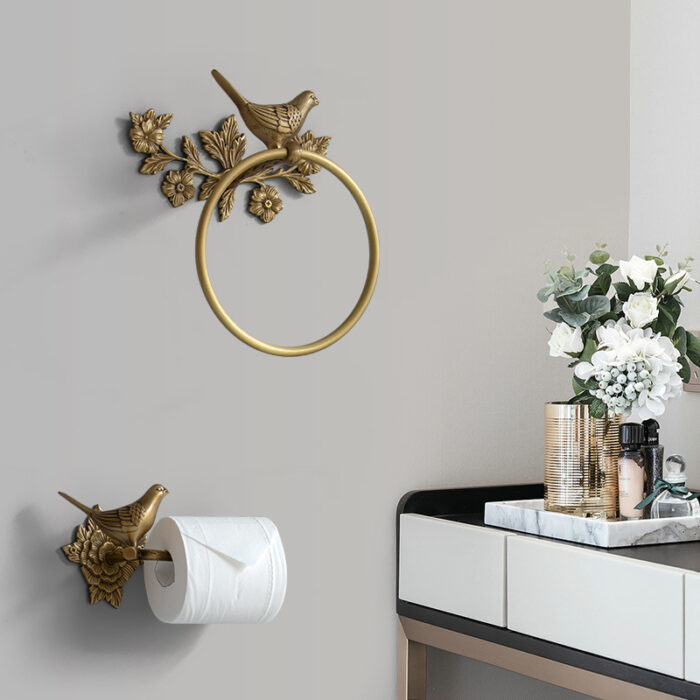 Giá treo khăn bằng đồng decor phòng tắm QG036 | Flexdecor VN | 1