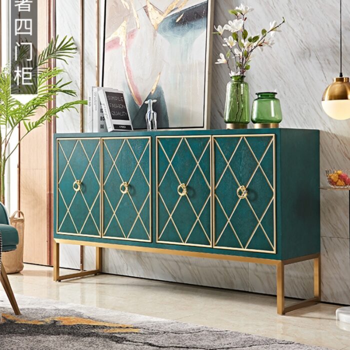 Tủ gỗ trang trí màu xanh sang trọng OKY111 | Flexdecor VN | 1