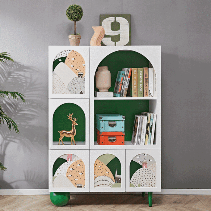 Tủ kệ gỗ trang trí hình vòm sáng tạo DG2131