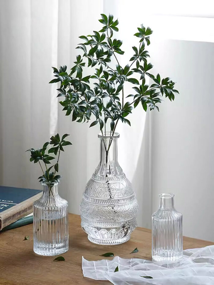 Bình thuỷ tinh dập nổi trong suốt phong cách Retro MW6477 | Flexdecor VN | 3