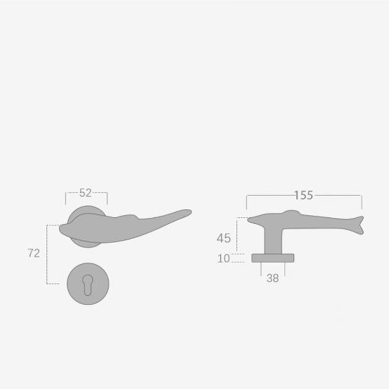 Khóa cửa tay gạt hợp kim hình cá heo đáng yêu SW6847 | Flexdecor VN | 25