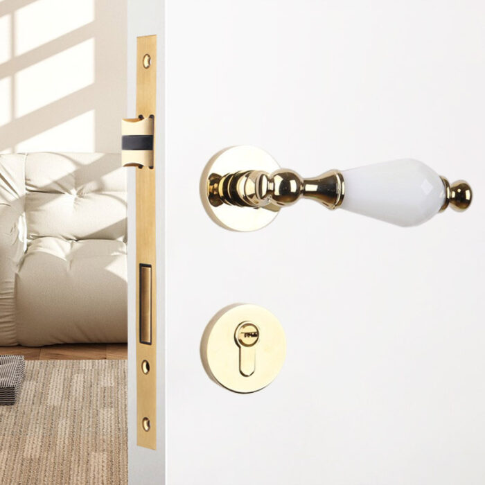 Khóa cửa tay gạt hợp kim tay cầm pha lê sang trọng HQ6719 | Flexdecor VN | 2