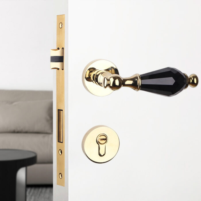 Khóa cửa tay gạt hợp kim tay cầm pha lê sang trọng HQ6719 | Flexdecor VN | 1