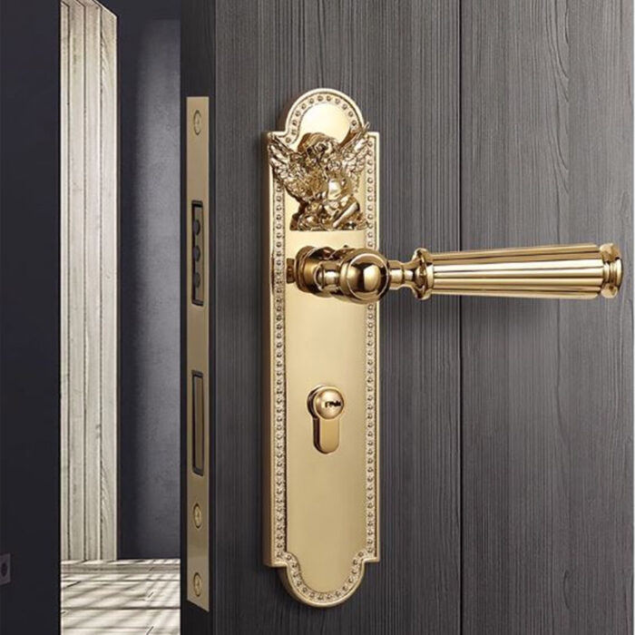 Khóa cửa tay gạt hợp kim trang trí hình thiên thần GB7232 | Flexdecor VN | 2