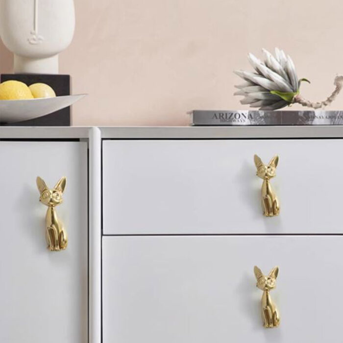 Núm tay nắm tủ đồng hình chú mèo đáng yêu XE6844 | Flexdecor VN | 3