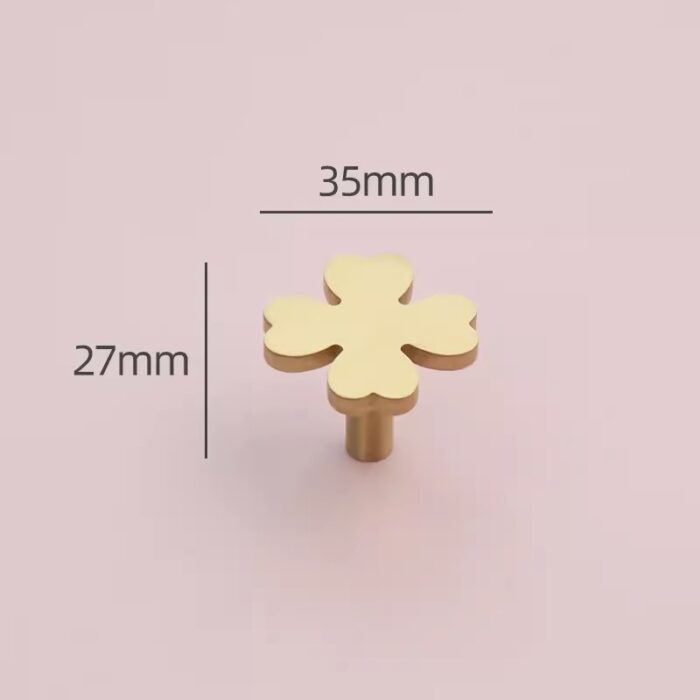 Núm tay nắm tủ đồng thau cỏ 4 lá ZPK6887 | Flexdecor VN | 4
