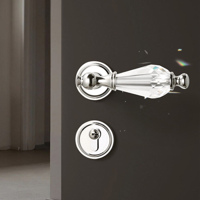 Khóa cửa tay gạt hợp kim kết hợp pha lê XL7339 | Flexdecor VN | 3