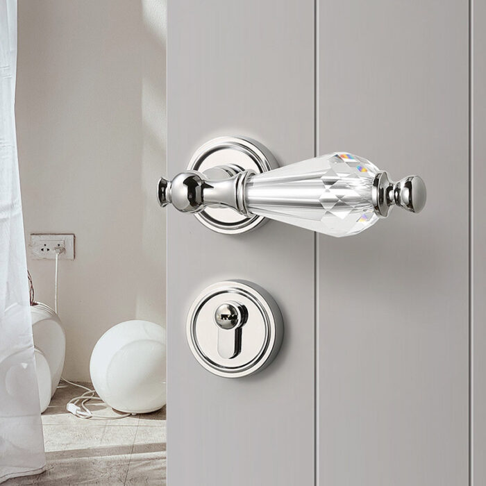 Khóa cửa tay gạt hợp kim kết hợp pha lê XL7339 | Flexdecor VN | 1