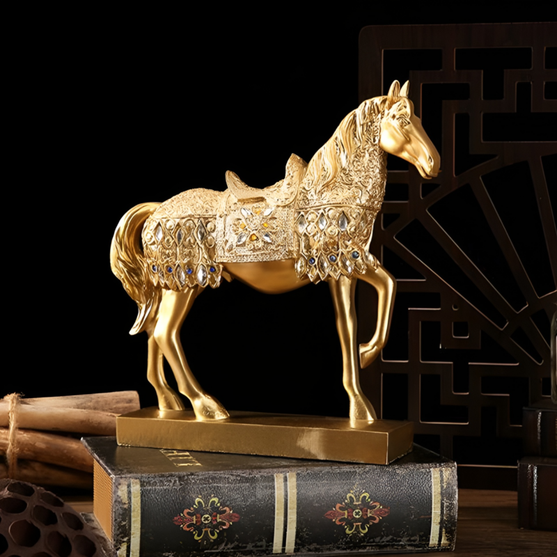 Tượng trang trí ngựa vàng may mắn YY6867 | Flexdecor VN | 9