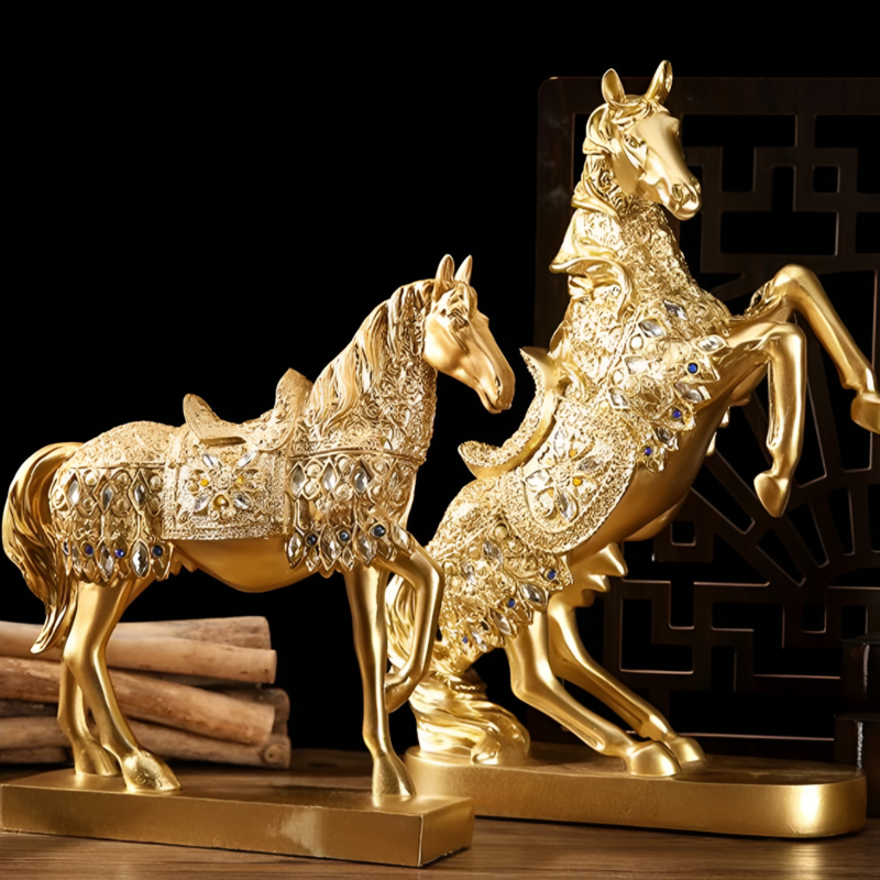 Tượng trang trí ngựa vàng may mắn YY6867 | Flexdecor VN | 17